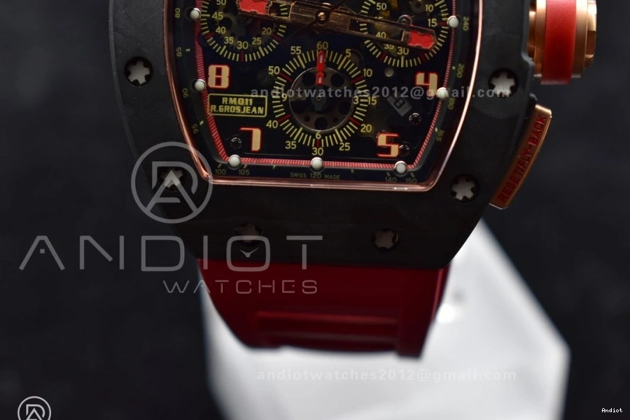 Best NTPT Rubber on Dial A7750 Chrono Edition Crystal V2 RM011 Strap Lotus KVF Red 1:1 1130